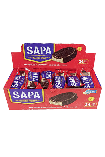 Бисквит Sapa с шоколадной начинкой в глазури 20 г - 2 кг