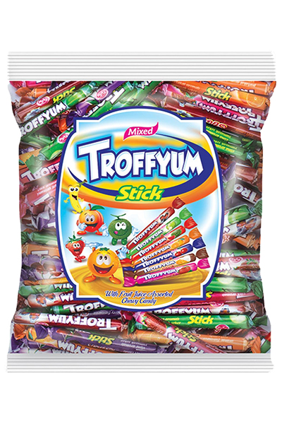 Жевательные палочки с фруктовым вкусом Troffyum ассорти 1 кг