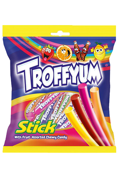 Жевательные палочки с фруктовым вкусом Troffyum ассорти 4 кг