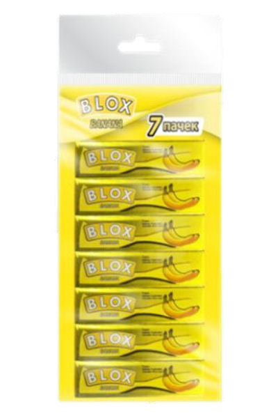 Жевательная резинка Blox Банан пластинки спайка 12,5 г - 7 шт