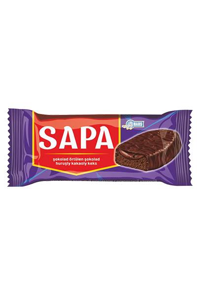 Какао-бисквит Sapa с шоколадной начинкой в глазури 40 г - 24 шт