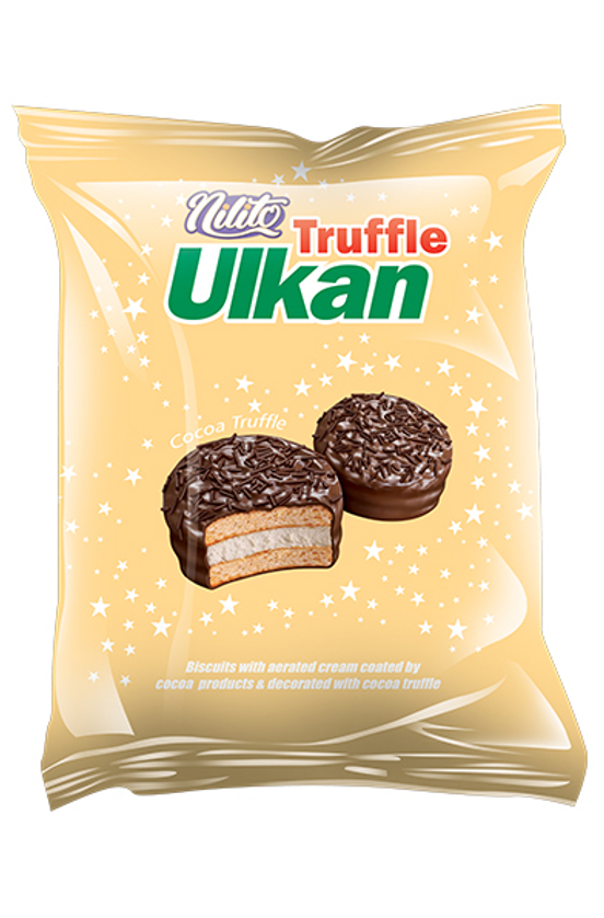 Печенье сэндвич Ulkan Cocoa Truffle в шоколадной глазури 160г пакет