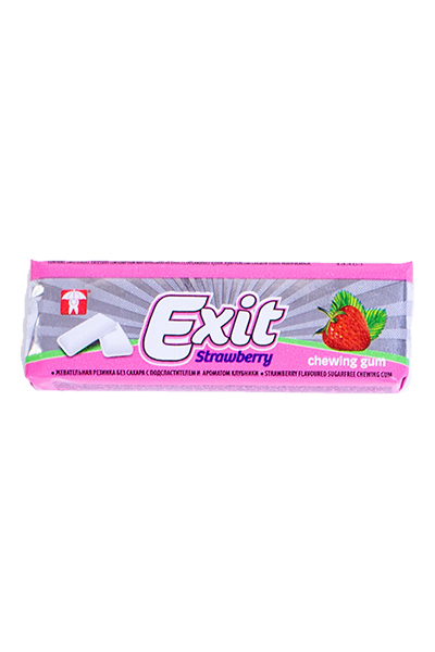 Жевательная резинка Exit без сахара 13,5 гр. клубника